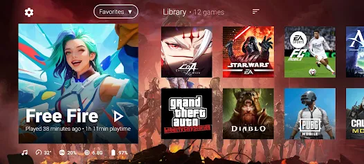 Background تطبيق The Arcade: Game Launcher Hub – مركز الألعاب الشامل لعشاق الجيمينج 